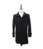 ショールカラーコート M 黒 ブラック 無地 ロング丈 /YS6 ■ECE003
