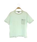 バーバリー BURBERRY 半袖Tシャツ 胸ポケット ロゴ刺繍 M ライトブルー /MY ■OS ■ECE003