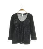 バーバリー BURBERRY シルクカシミアニット 七分袖 Uネック 2 ブラック /MY ■OS ■ECE003