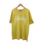 ステューシー STUSSY Tシャツ カットソー L 黄 イエロー ロゴプリント 半袖 /SM58 ■ECE003