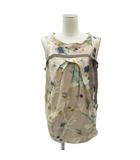 マルニ MARNI チュニック ノースリーブ ラウンドネック シルク 38 M 薄ピンク 花柄 リボン /SY1 ■ECE003