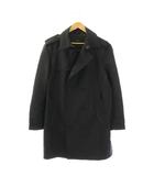 ザラ ZARA トレンチコート ロング L 黒 ブラック ダブルブレスト /RR ■ECE003