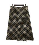 バーバリー ロンドン BURBERRY LONDON チェック スカート ミディ丈 42 ブラック 260317E ■ECE003