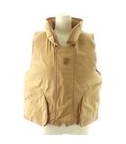 ピンクハウス PINK HOUSE ダウンベスト ジャケット スタンドカラー ワンカラー ロゴ ベージュ /BB ■ECE003