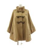 バーバリーブルーレーベル BURBERRY BLUE LABEL ポンチョ ジャケット フード 裏起毛 ロゴ刺繍 38 ベージュ E1F08-450-40 /KU ■ECE003