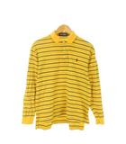 ポロゴルフ ラルフローレン POLO GOLF RALPH LAUREN ポロシャツ M 黄 イエロー ストライプ柄 長袖 ロゴ刺繍 /CK22 ■ECE003
