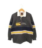 カンタベリー CANTERBURY of New Zealand ラガーシャツ ポロシャツ 裏起毛 スポーツウエア S グレー 長袖 ボーダー柄 /AH36 ■ECE003