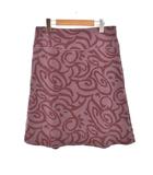 ファミリア Familiar フレアスカート ひざ丈 総柄 L 紫 パープル ■ECE003