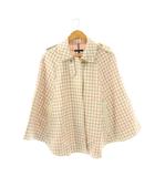 トミーヒルフィガー TOMMY HILFIGER ポンチョ ジャケット アウター チェック柄 M アイボリー タグ付き /BB ■ECE003