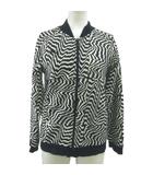 プーマ PUMA トラックジャケット ブルゾン 150 白 ホワイト 黒 ブラック ウェーブ柄 長袖 /NP ■ECB001