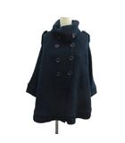 ベルシュカ Bershka ニットポンチョ ケープコート アウター ウール混 タートルネック M 紺 ネイビー /XZ ■ECE003