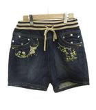 フランシュリッペ franche lippee デニムショートパンツ ハーフパンツ イージー 刺繍 M インディゴ 紺 ネイビー /XZ ■ECC002