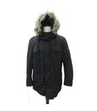 ユニクロ UNIQLO ダウンコート ロング丈 2WAY L 黒 ブラック ファー付きフード /SM30 ■ECA003