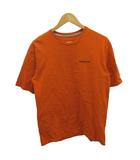 Tシャツ S オレンジ ラウンドネック ロゴ 半袖 /KK ■ECA003