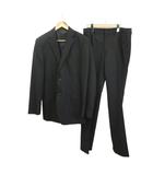 スーツ フォーマル ウール L 黒 ブラック ストライプ柄 ノッチドラペル 長袖  /NP ■ECA003