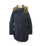  エニィスィス any SiS モッズコート 2 紺 ネイビー 長袖 ファー付きフード ウエストドローストリング /YU ■ECA003