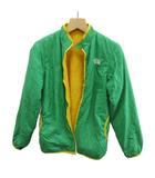 ザノースフェイス THE NORTH FACE 中綿ジャケット アウター キッズ 子供服 リバーシブル ナイロン フリース ジップアップ ロゴ 刺繍 150 緑 グリーン 黄色 イエロー /XZ ■ECA003