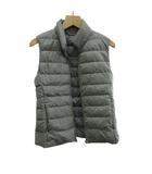 ユニクロ UNIQLO ダウンベスト アウター ナイロン ハイネック ジップアップ S グレー /XZ ■ECA003