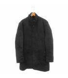 コート フェイクスエード ライナー付き M 黒 ブラック 長袖 スタンドカラー 比翼仕立て /AH1 ■ECA003