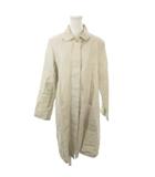 ポンデシャロン PONT DE CHALONS ステンカラーコート リネン 麻 38 ベージュ ラウンドカラー 背抜き 比翼 長袖 /MN13 ■ECA003