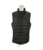 ユニクロ UNIQLO ダウンベスト XL 黒 ブラック チェック柄 スタンドカラー ノースリーブ /MN23 ■ECA003