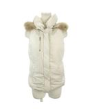 ルカ レディラックルカ LUCA LADY LUCK LUCA ダウンベスト 38 白 ホワイト ノースリーブ フード付き ファー付きフード /MN22 ■ECA003