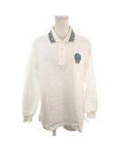 クロエ CHLOE GOLF ポロシャツ ゴルフ L 白 ホワイト 長袖 ポロ襟 幾何学模様の襟 /MN37 ■ECA003