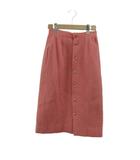 クレージュ courreges タイトスカート ウール アンゴラ ひざ丈 ロゴ 60-88 ピンク /XZ ■GY58