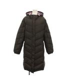 エディーバウアー EDDIE BAUER ダウンコート ロング アウター PM グレーブラウン パープル フード付き 長袖 /YM ■GY59