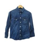 リー LEE デニム デニムシャツ 150 青 ブルー 長袖 レギュラーカラー フラップポケット /KT ■ECA003