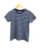 ポロ ラルフローレン POLO RALPH LAUREN 子ども服 Tシャツ 130 青 ブルー ストライプ柄 Vネック 半袖 /RN ■ECB002