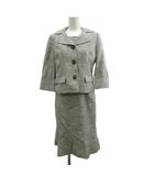 クレージュ courreges セットアップ 上下 テーラードジャケット シングル 3B ワンピース 半袖 ロング スクエアネック シルク混 9AR グレー /XZ ■ECB002