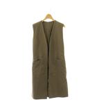 ミラオーウェン Mila Owen ジレ ジャケット 上着 麻 リネン S カーキ グリーン ノースリーブ Vネック ポケット付き /OK ■OS ■GY49