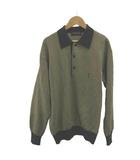 イヴサンローラン YVES SAINT LAURENT ポロシャツ ウール ベージュ 幾何学模様 ポロ襟 長袖 /MD ■GY49