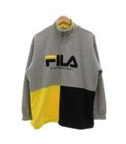 フィラ FILA トレーナー フリース ハーフジップ M ロゴ グレー 黄 イエロー /JS ■GY99
