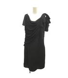 ワンピース L 黒 ブラック ドレープ フリル/NP ■ECB002