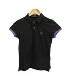 ラルフローレン RALPH LAUREN ポロシャツ M 黒 ブラック 半袖 バイカラー ロゴ刺繍 /PP ■ECB002