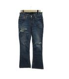 リーバイス Levi's デニム ジーンズ 27 インディゴ ブルー ダメージ加工 ブーツカット 長ズボン フルレングス /PP ■ECB002