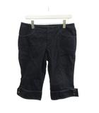 インディヴィ INDIVI ハーフパンツ サブリナパンツ クロップド丈 44 黒 ブラック /XZ ■ECB002