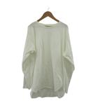 Tシャツ カットソー ロンT 長袖 クルーネック 無地 F 白 ホワイト /XZ ■ECB002