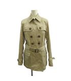トレンチコート 38 ベージュ 長袖 ダブルブレスト ベルト付き /RN ■ECB002
