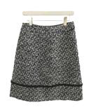 クレージュ courreges スカート 40 黒 ブラック ツイード ひざ丈 /RN ■ECB002