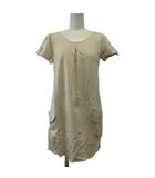 ディアプリンセス Dear princess ワンピース 半袖 ひざ丈 タック ベージュ /XZ ■GY99