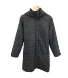 フィラ FILA ロングコート M 黒 ブラック スクエアキルティング フード付き 長袖 /YU ■GY99