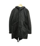 コムサイズム COMME CA ISM キルティングジャケット 中綿コート L 黒 ブラック フード付き 長袖 ミドル丈 /PP ■GY99
