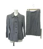 ブルックスブラザーズ BROOKS BROTHERS スーツ 麻 リネン 11 グレー 背抜き 長袖 ラウンドカラー タイトスカート /NP ■GY99