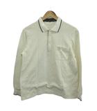 ダックス DAKS ポロシャツ 長袖 裏起毛 ハーフジップ ロゴ 刺繍 L 白 ホワイト /XZ ■GY99