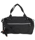 キプリング KIPLING 2WAY ハンドバッグ ショルダー 黒 ブラック ナイロン フロントジップポケット ダブルハンドル チャーム付き /NU ■GY99