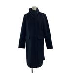 リフレクト Reflect ロングコート アウター ウール 9 黒 ブラック スタンドカラー 長袖 フラップポケット /PP ■ECC003