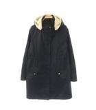 インディヴィ INDIVI モッズコート フード ボア キルティングライナー付 38 ブラック /MY ■OS ■ECC003